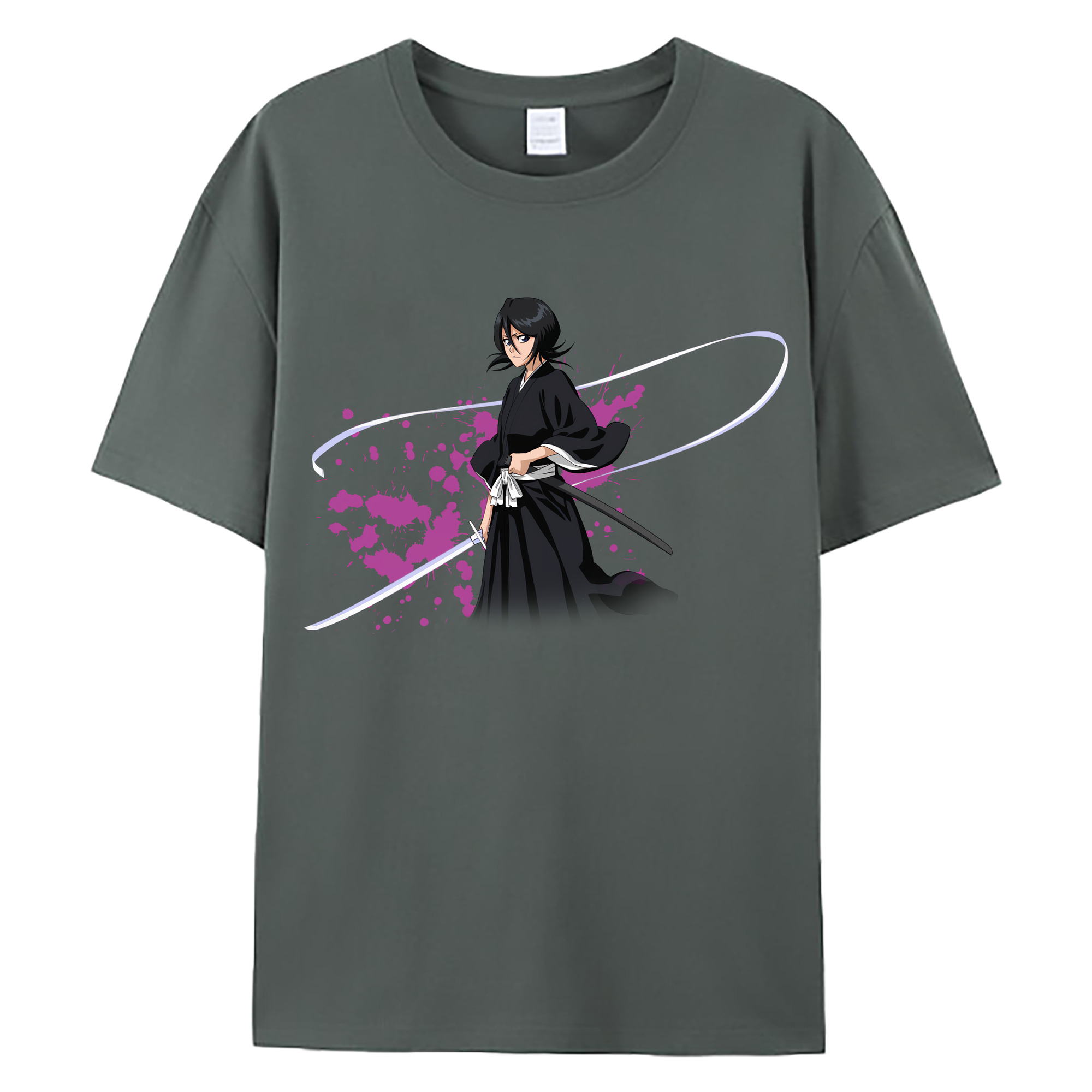 （画像用） ブリーチ 朽木ルキア BLEACH Kuchiki Rukia 綿100％ メンズ半袖Tシャツ｜肌触りやわらか＆通気性
